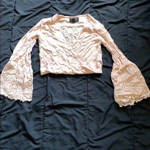 Pink bell sleeve blouse